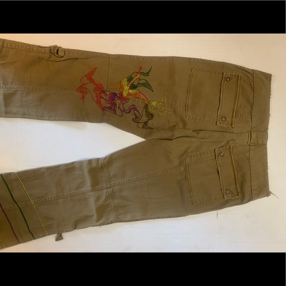 LF Pants - LF Carmar Birds/Flowers Camel Embroidered Pant 4